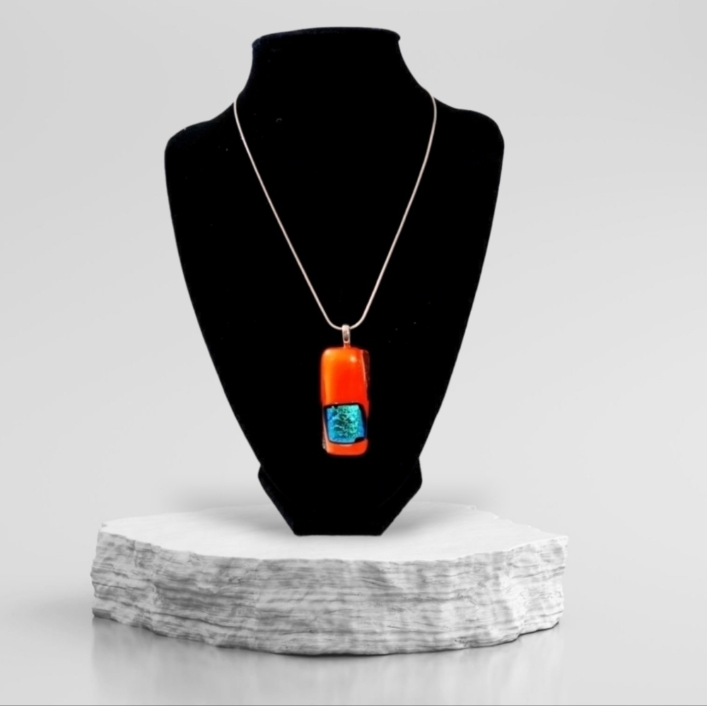 Sterling Silver 925 Square Pendant Chain Necklace